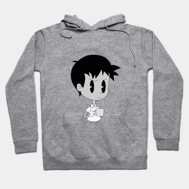 Evangelion 1930 - Shinji With Cup Hoodie by Siberek